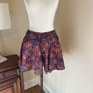 Sara Red and Blue Floral Women's Shorts